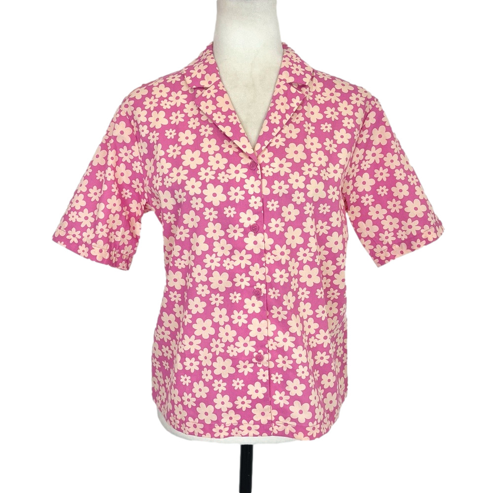 H&M pink floral cotton shirt, NWOT